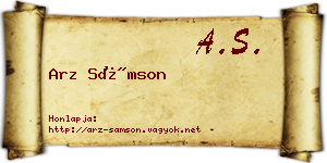 Arz Sámson névjegykártya